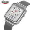 SKMEI 2466 Luxury Quartz Watch for Men Women Stainless Steel Digital Wristwatch Waterproof Dual Display Clock Girl Reloj Hombre