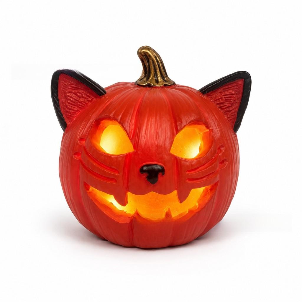 Lanterna a Zucca in Resina per Halloween Decorazione Esterna per Cortile con Luce LED per Celebrazioni Festive