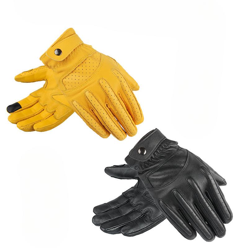 Sheepskin Motorcycle Gloves Non Slip Wear Resistant Outdoor Off Road Vehicle Racing Full Finger Gloves