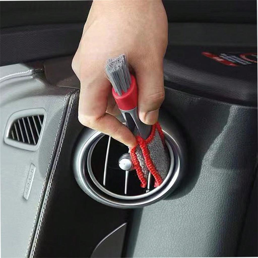 1pc Double-Headed Brush, Car Air Vent Brush, Air Conditioner Vent Cleaning Cloth, Hot Selling Car Interior Cleaning Products