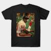 Men Black Print T-shirt Jerry Rice Vintage 90S Middle Finger No-Cut Transfer Paper Print Cotton Tshirt