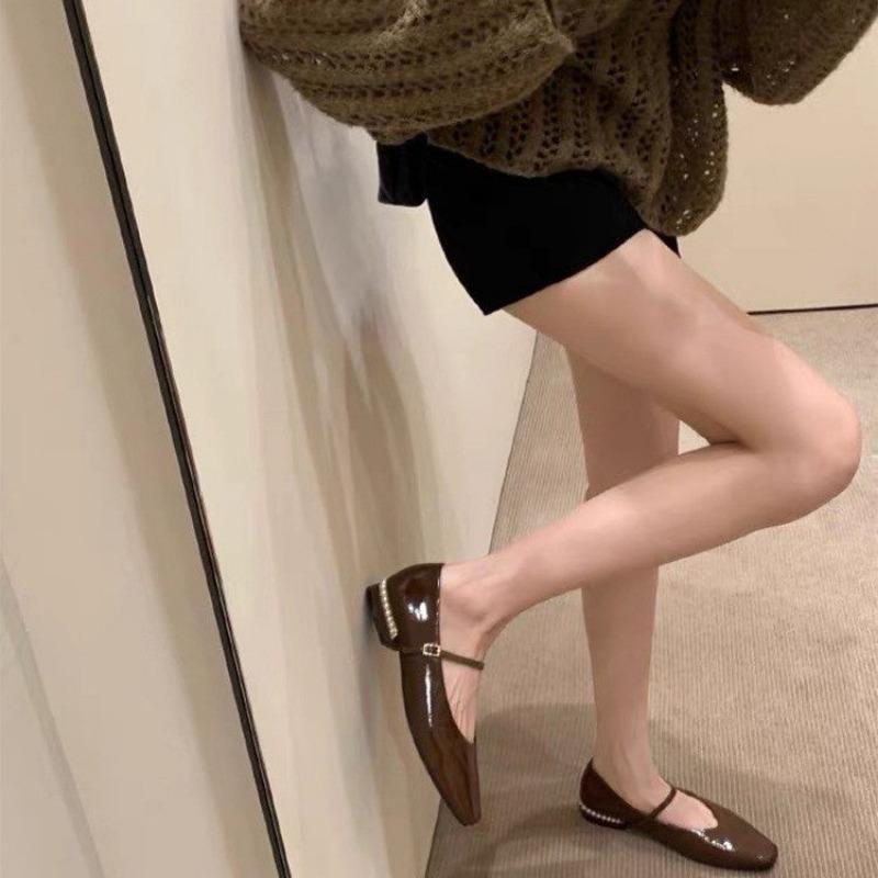 2024 Fashion Solid Color Versatile Women's Single Shoes Square Heel Comfortable Women's Shoes Spring and Autumn Shallow Mouth