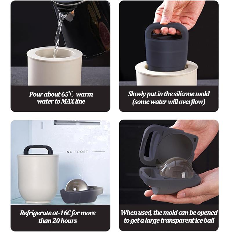 Silikon Anti-Schmelz Eisballform Sommer Klare Eiswürfelbehälter für Whiskey Cocktails Saft Keine Blasen DIY Eisballmacher