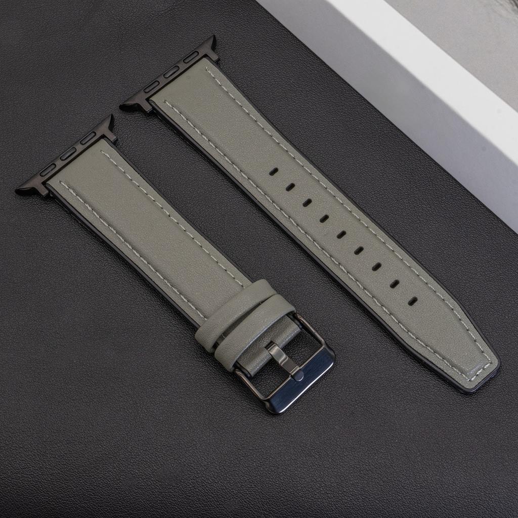 Leather Strap for Apple Watch Band Ultra 2 49mm 46mm 44mm 45mm 42mm 41mm 40mm Bracelet for Iwatch Series 10 9 8 7 6 5 4 Correas