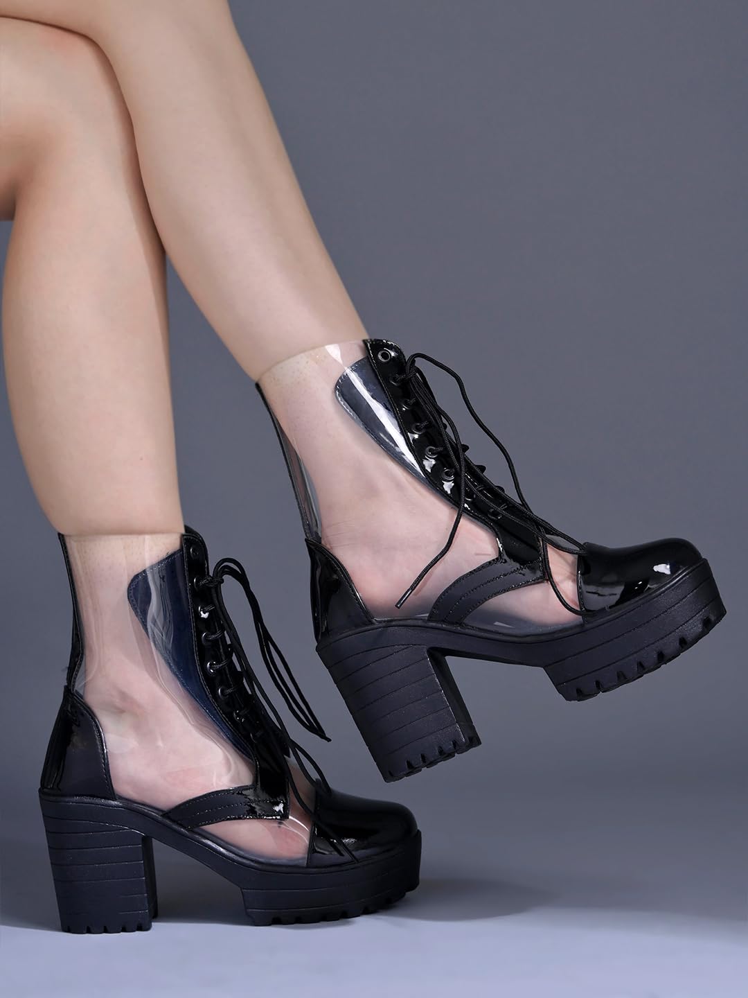 

Жіночі черевики-челсі Shoetopia на масивній підошві з протиковзкою підошвою, зручні модні ankle boots | М яка амортизуюча підошва | Для повсякденного носіння, вечірок та зими EU40 : 23.5CM чорний