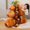 55-95 cm Cartoon Riesiges langes Capybara-Plüschpuppenkissen Hochwertiges weiches Kapuzen-Capybara-Plüschtier Wohnkultur Beschwichtigungspuppe