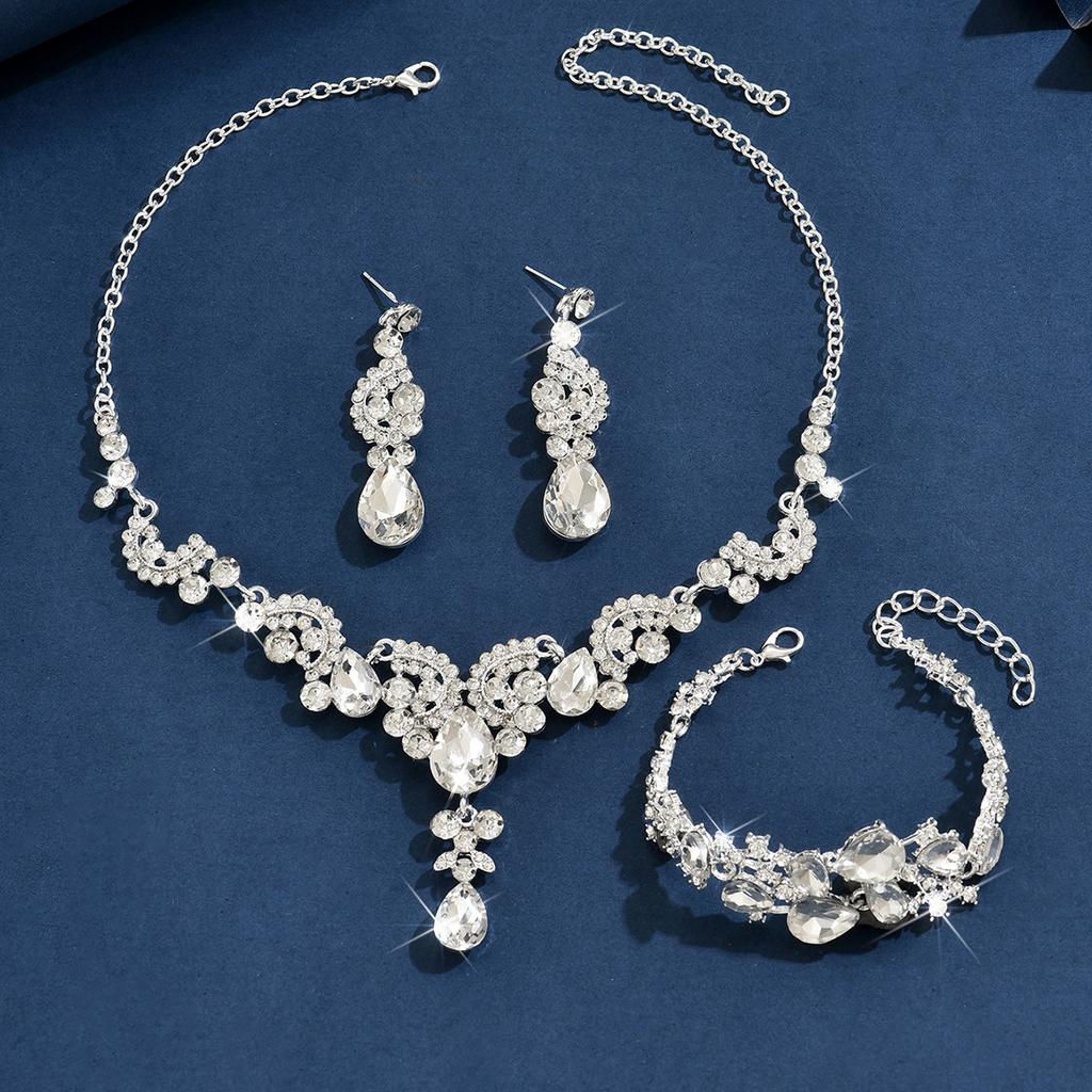 Fashion Bridal Accessories Wedding Dress Necklace Set Women'S Rhinestone Jewelry Dress Photography