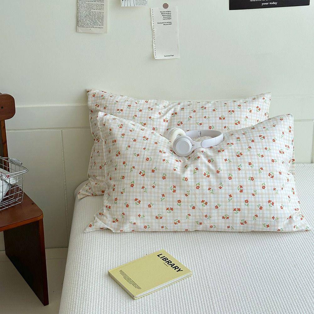 

Breathable Cartoon Pillow Case Floral Pattern Pillow Shell Ins Cotton Pillow Cover Sofa Decor Style 16