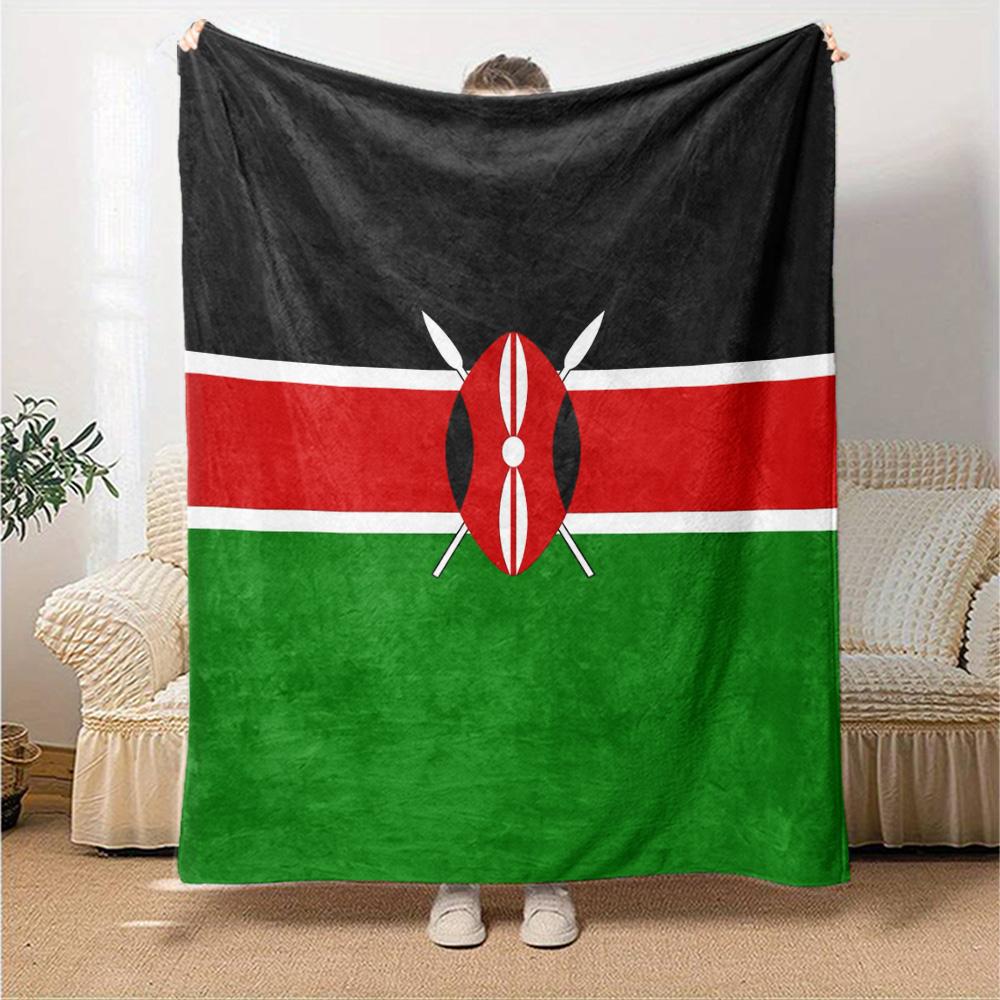 Kenya Print Flannel Blanket High Quality Warm Comfortable Cover for All Seasons Perfect for Gifts Home Decor