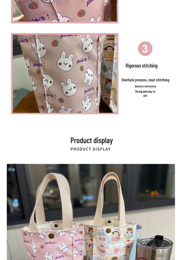 Cross-border Cartoon Canvas Bag - 3D Design, Waterproof, Thickened for Bottles & Umbrella