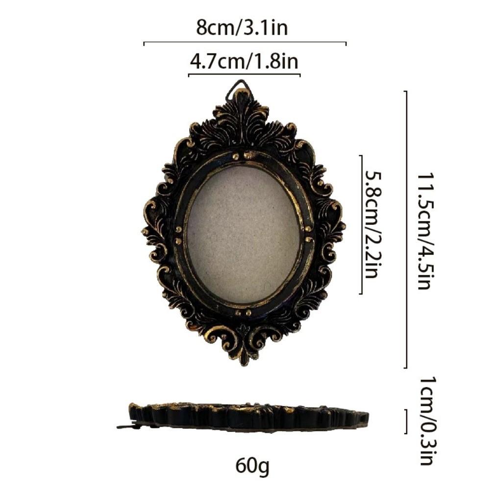 Black Baroque Style Photo Frame Goth Photo Display Holders Picture Frame Ornaments Living Room
