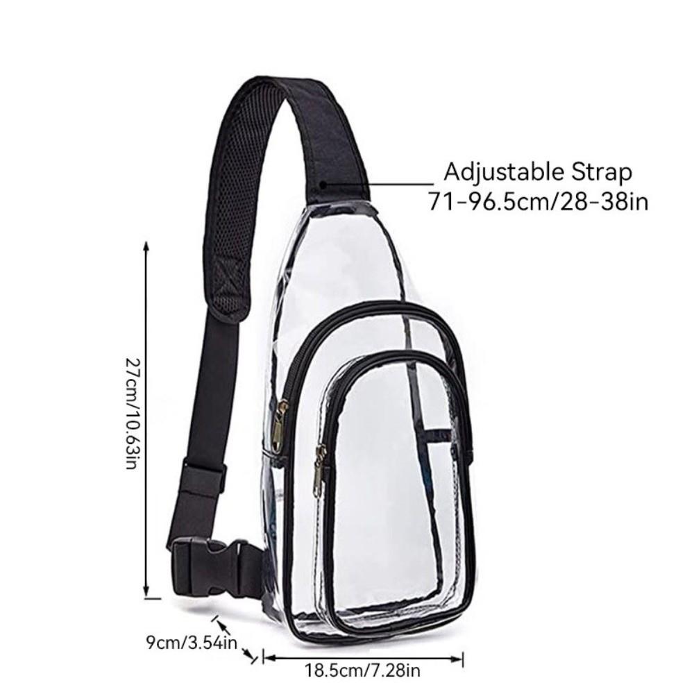 Large Capacity Clear Chest Bag Lightweight PVC Shoulder Bag Transparent Crossbody  Bag  Women