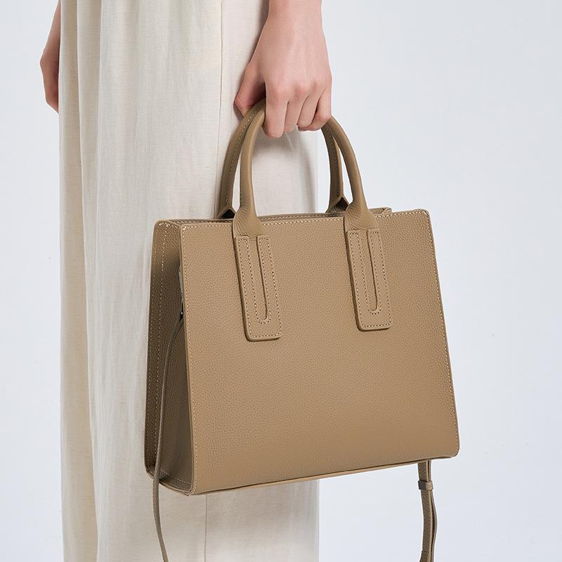 Genuine Leather Women's Bag Simple Handbag Commuting Fashion Bag Tote Crossbody Bag Single-shoulder Bag