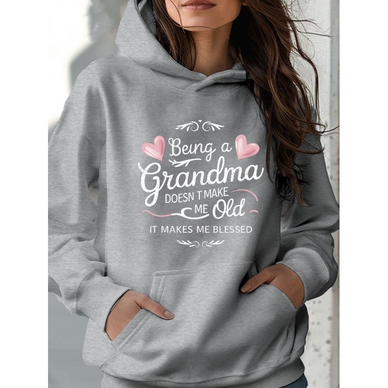 2025 Stylish European Long-Sleeve Letter Print Hoodie for Women - Casual Autumn/Winter Sweatshirt