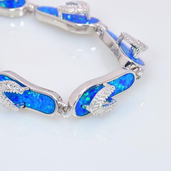 Summer Hawaiian Opal Necklace & Bracelet Set - Fashion Colored Gem Jewelry