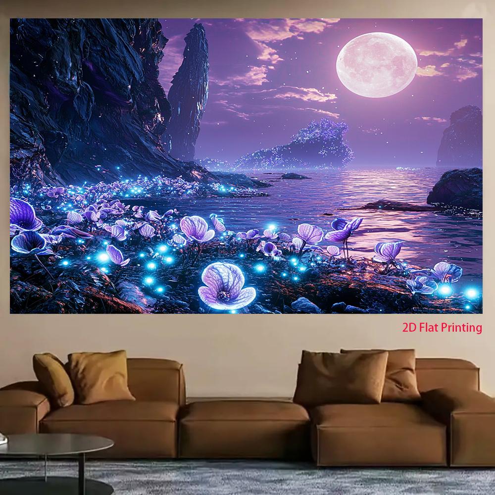 2D plane, 1 piece of Purple Moon Future landscape