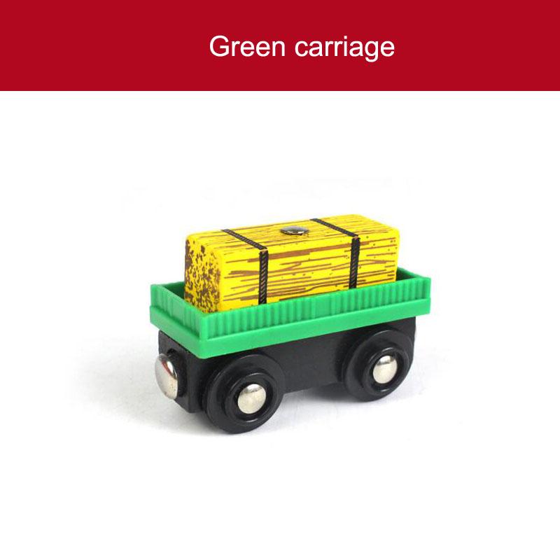 Wooden Magnetic Train Car Locomotive Toy Wood Railway Car Accessories Toys for Kids Gifts Fit Wood Biro Thomas Tracks