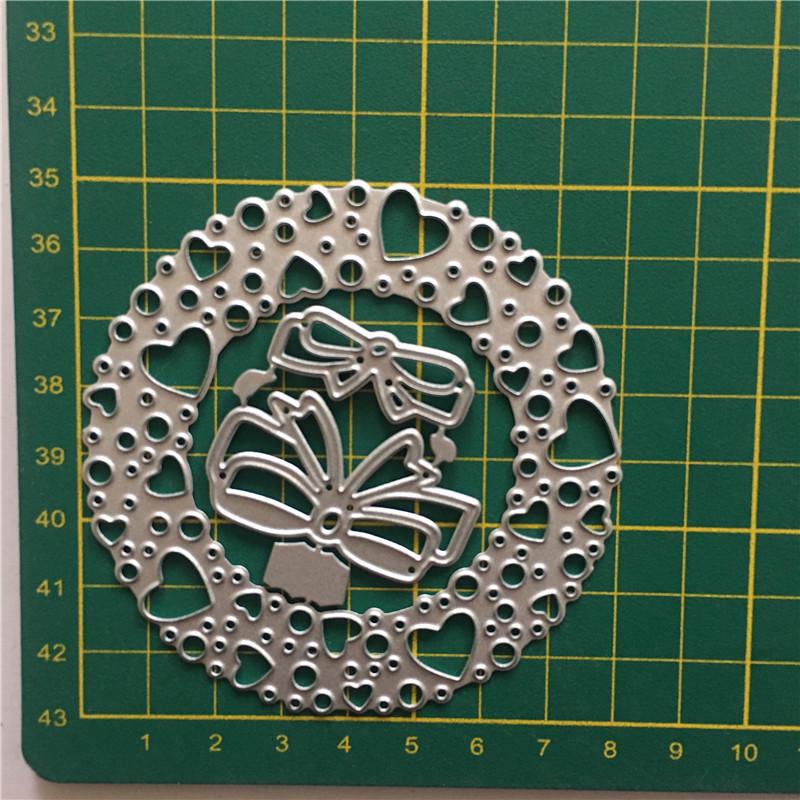 

Коло серце Боукнот Метал різання Штампи Трафарет Скрапбукінг Фотоальбом Паперове тиснення Крафт своїми руками