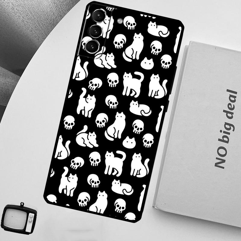 Witch Black Cat Phone Case For Samsung Galaxy S25 Ultra S20 S21 S22 S23 Plus S24 Ultra S9 S10 S25 FE Cover
