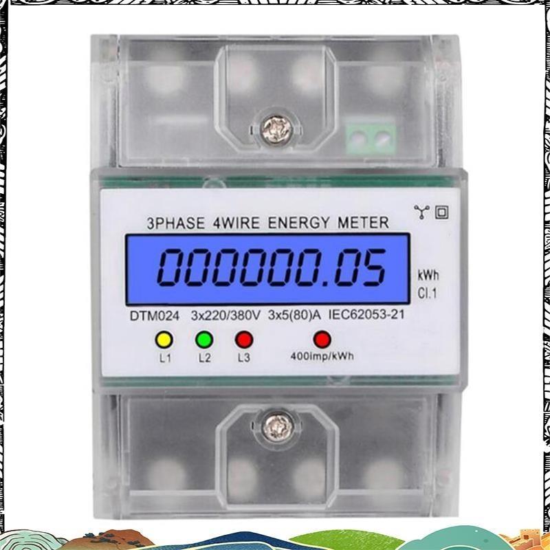 220/380V 3-Phasen 4-Leiter Energiezähler 5-80A Energieverbrauch kWh-Zähler DIN-Schienenmontage Digitaler Stromzähler