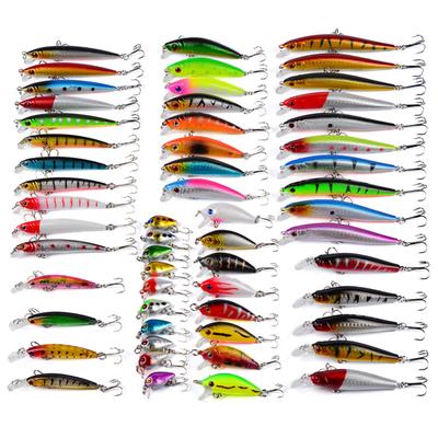 56Pcs Fishing Lures Kit Soft Hard Fishing Lures Baits Set with Hooks Fishing Gear for Saltwater and