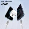 65W GaN Fast Charger with USB, PD, Type-C Retractable Cable, Multi-Port EU/UK Plug.