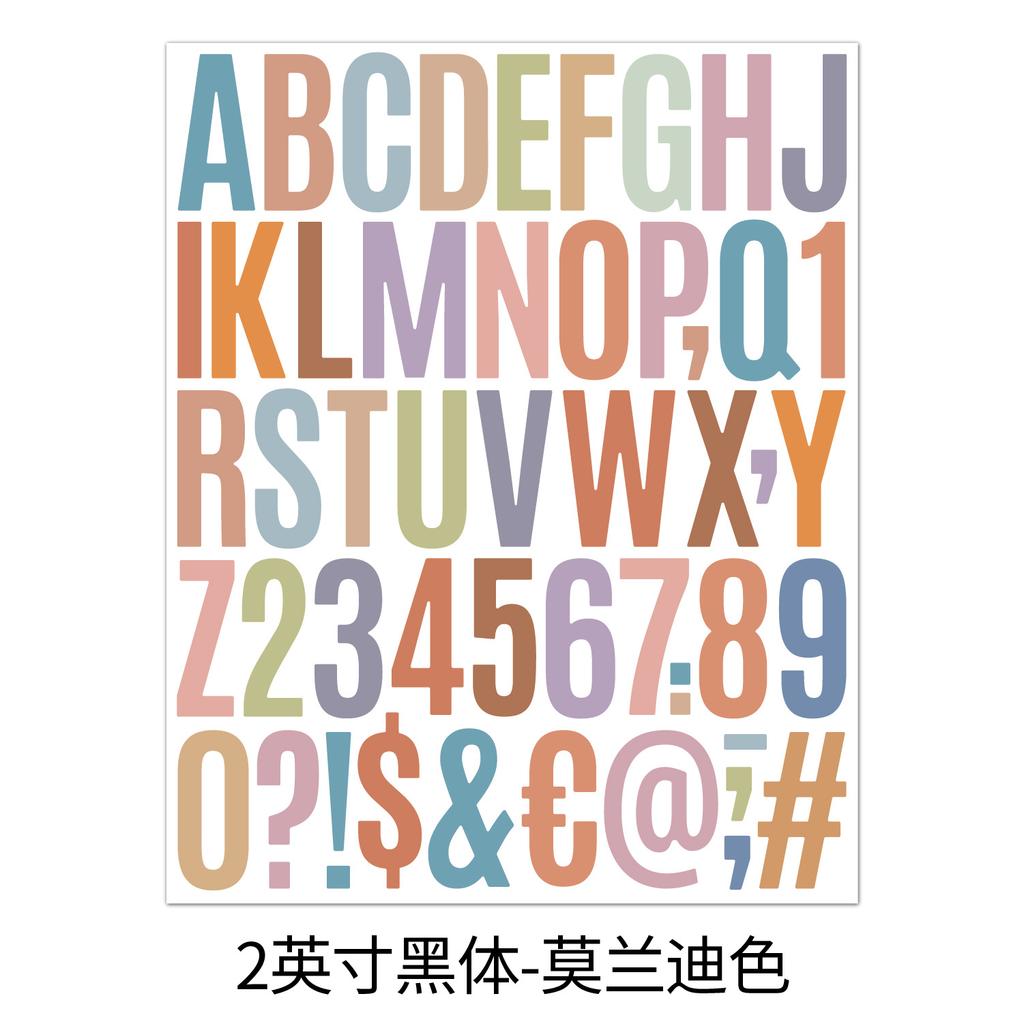 2-inch Letter Sticker Multi-color Packaging Can Be Combined with Any Combination. Laptop Hand Account Decorative Alphanumeric Sticker