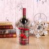 New European and American Christmas Wine Bottle Cover with Bow and Fur Collar for Holiday Decor  Ornaments  and Photo Props.