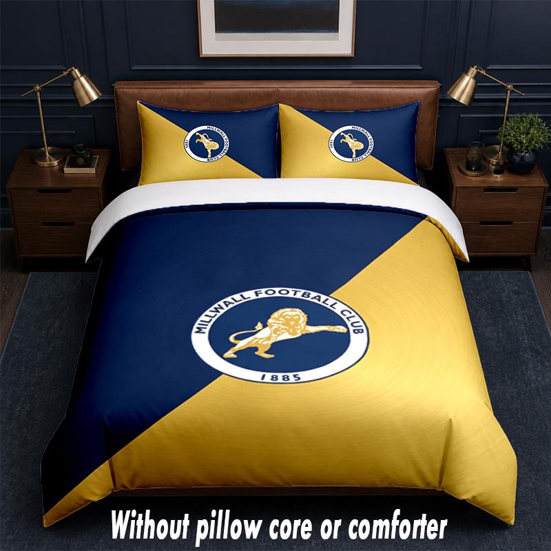 Millwall Football Design Bed Bedding Set 1 Duvet Cover + 2 Pillowcases Soft Breathable Household Bed Linens