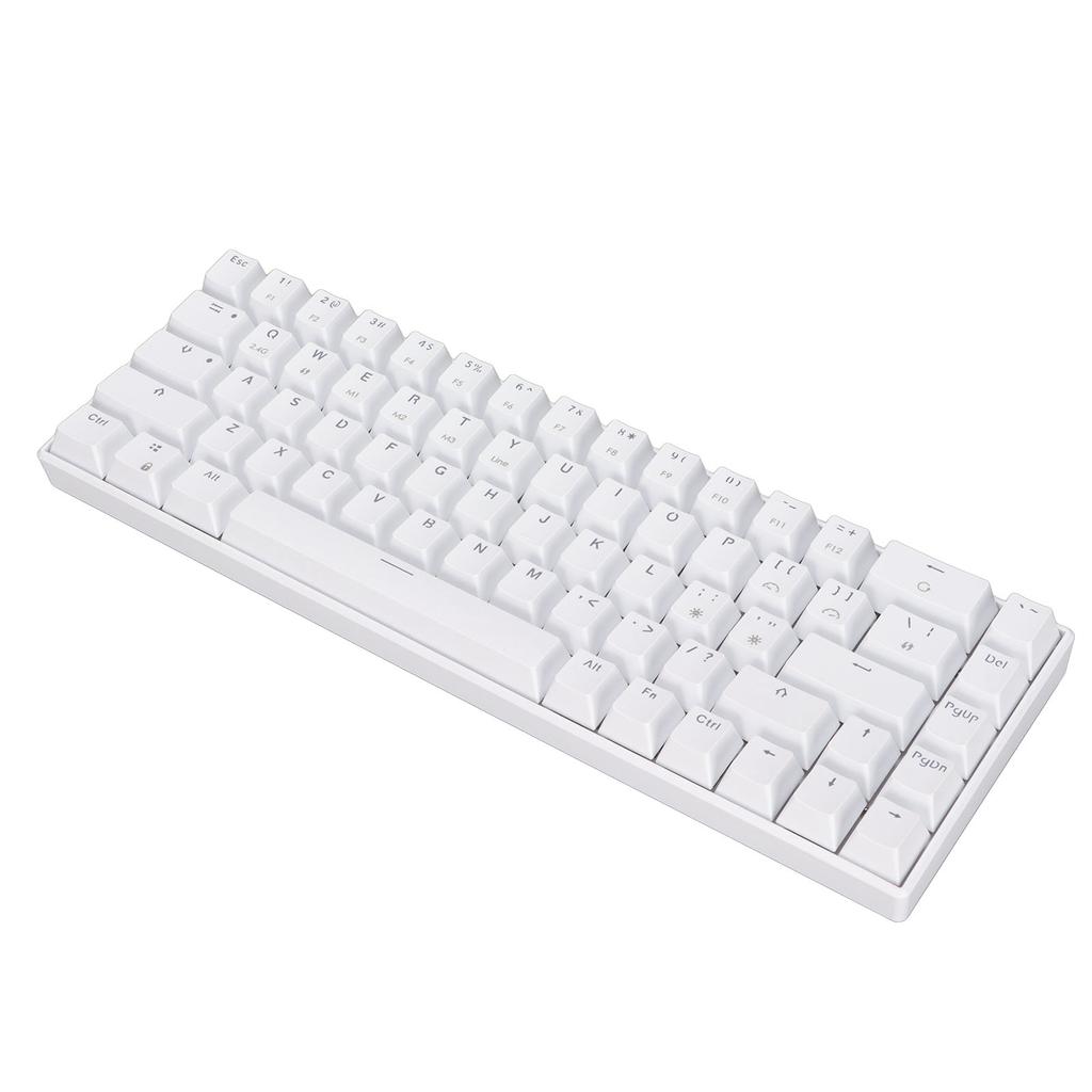 Wireless 2.4 G Mechanical Keyboard White 68 Keys Quick Response Wireless Gaming Keyboard for