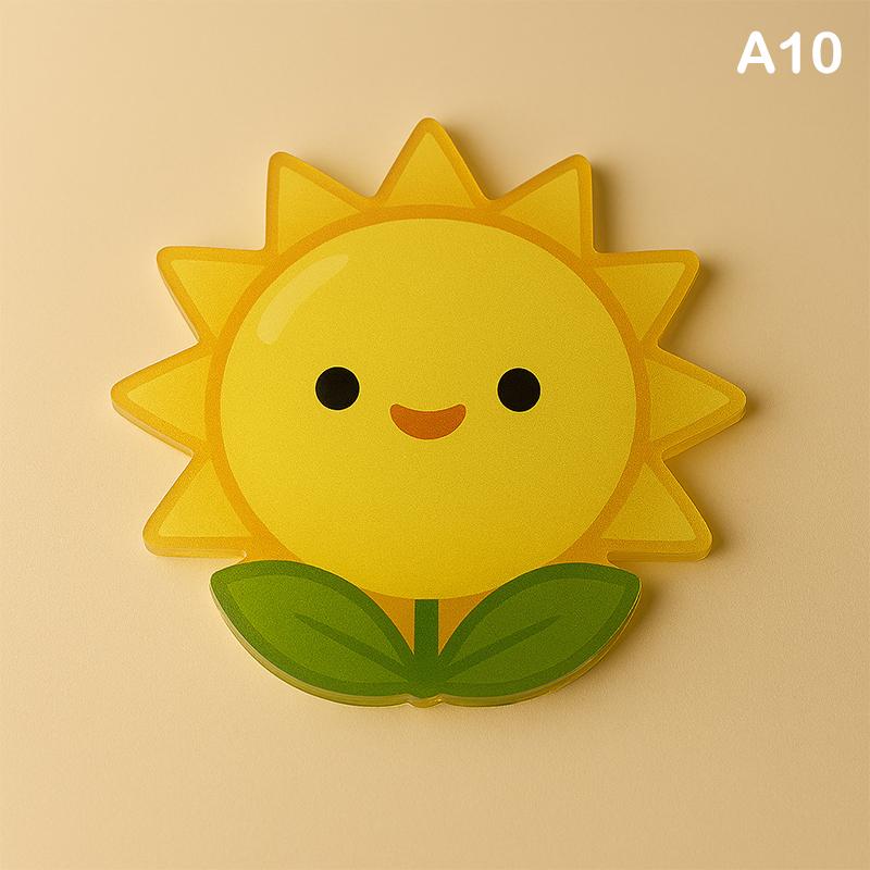 Cute Cartoon Acrylic Coaster Irregular Shapes Heat-Resistant Bowl Pad For Coffee, Tea, Hot Drinks Table Protectors Desk Decor