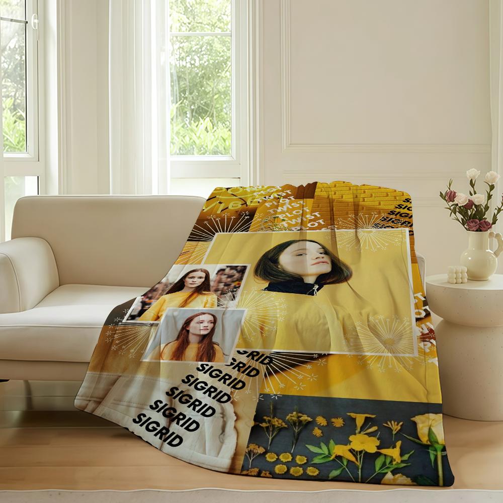 Norwegian singer Sigrid Blanket For Sofa Office Bed Plane Travel Sleep Read Relax Camping Soft And Warm 75x90cm