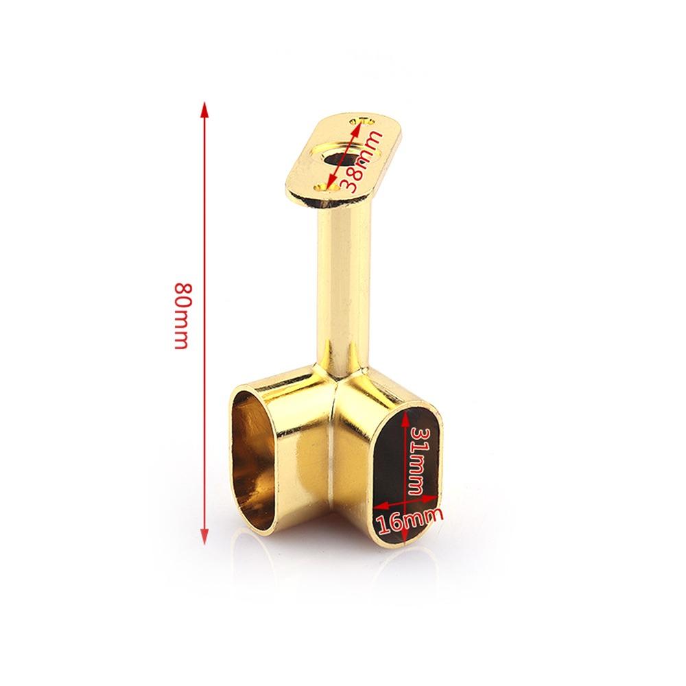 Zinc Alloy Pipe Bracket Half/All Pass Black Silver Gold Corner Flange Seat Inner Dia.16mm Ceiling Fixed Wardrobe Hanger