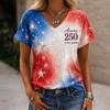 European and American Style Women's Clothing Casual V-neck Short-sleeved T-shirt D Digital Printing Source Wholesale