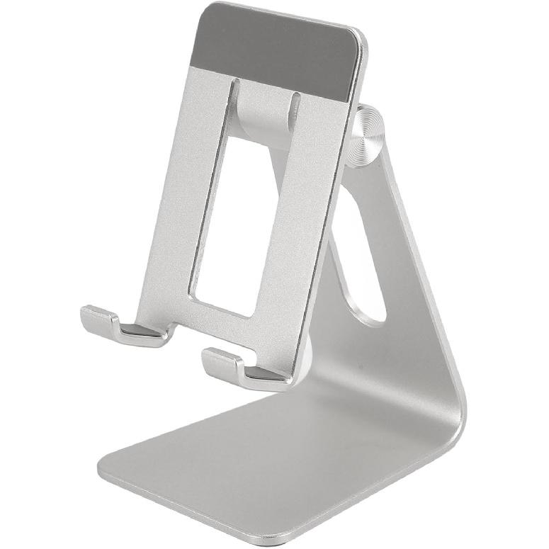 Metal Phone Stand, Angle Adjustable Non Slip Base Desk Phone Holder for Reading, Live Stream, Fits All Smart Phones