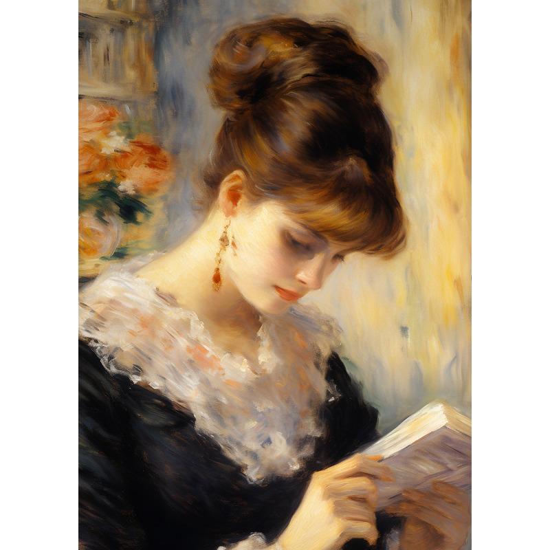 Black People Gentleman Portrait Poster Woman with Pearl Necklace Reading Canvas Painting Prints for Living Room Wall Home Decor