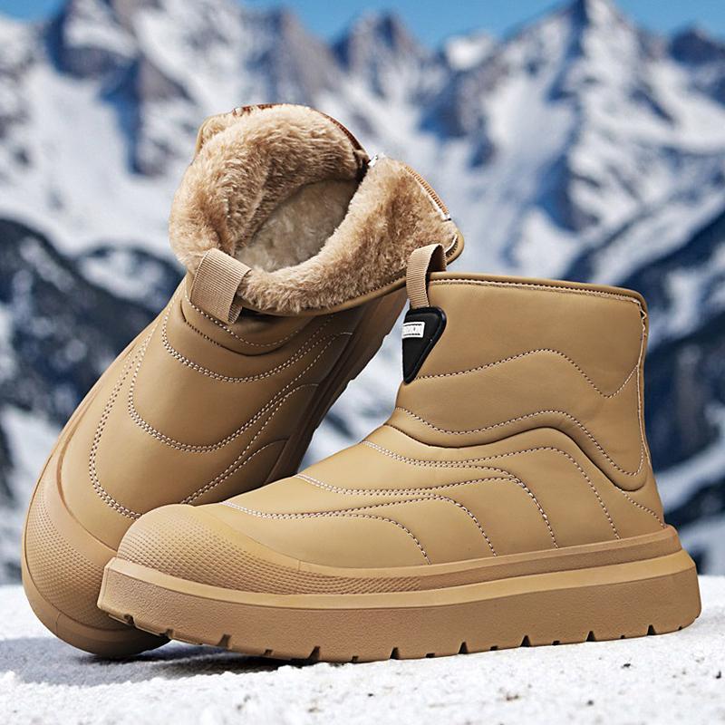 Winter White Cotton Shoes Outdoor Men's Snow Boot High-Top Casual Warm Boots Man Comfortable Slip-on Men Fashion Ankle Boot 2026