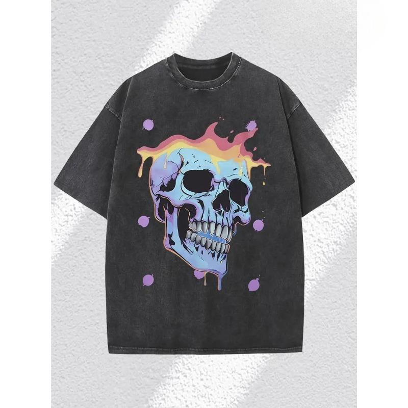 

European sizes Men s T-Shirt, High-Quality Wax Printed Cotton Retro Fashion Brand T-Shirt, Suitable for Summer T-Shirt with a Certain Thickness S чёрный