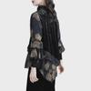 Elegant Velvet Lace Trim Plus Size Women's Top - 2024 Spring Collection