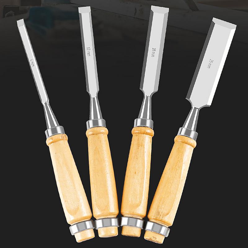 Chisel Set Woodworking 4 Pieces Bevel-Edged Carpentry Accessories Woodworking Tools For Carpentry Sculpture Furniture Making