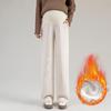 Pantalones de Pierna Ancha de Cintura Alta para Maternidad Tallas Grandes Primavera/Verano 2026 con Soporte Abdominal y Pierna Recta Forrados de Terciopelo