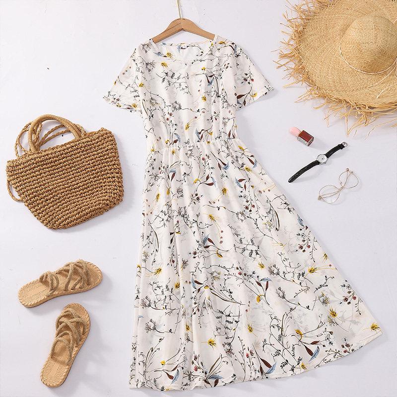 Floral Print Short Sleeve Slimming Maternity Dress for Petite Women s Summer Wardrobe 2XL