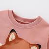 Girls' Sweatshirt, New Autumn Style, European and American Children's Pink Fox Long-Sleeved Bottoming Shirt, Beautiful and Cute Little Girl's Top
