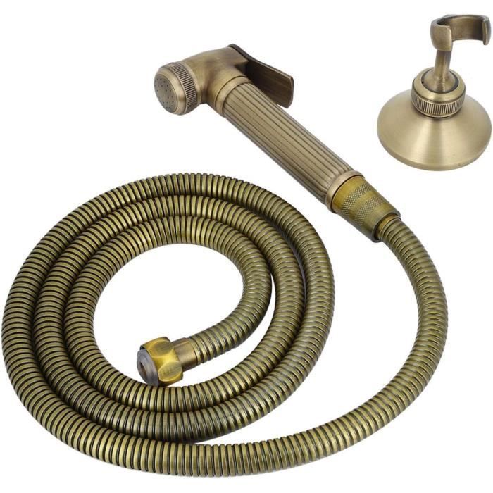 Toilette Bidet Conservateur All Bronze Vintage Cuivre Sièges De Toilette Portatifs Pulvérisateur De Bidet Avec Tuyau Base Fix[H4614]