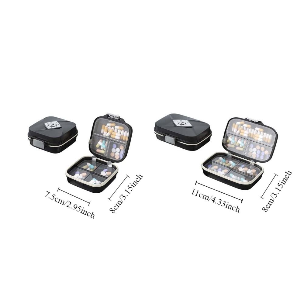 Grids Sealing 7 Grids Pill Box Medicine Tablet Container Mini Jewelry Storage Travel Pill Case Dustproof Plastic