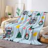 Xmas S-Stitch-s Flannel Blanket Warm Soft Halloween Christmas Couch Warm Cozy Decorative Decor Gift for All Season