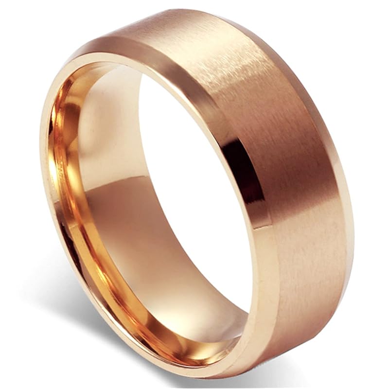 

[Flongo] mens rings wedding ring stainless steel ring simple fashion 8MM proof of love key to happiness lightweight boy present valentine s day