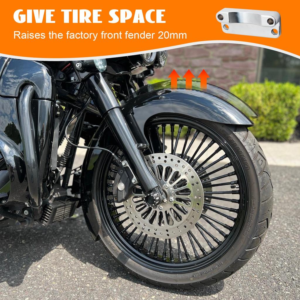 Eumti Front Fender Riser 20mm Adapter Relocator Spacer Kit Lift Fender Bracket Mount 21