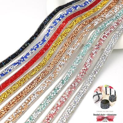 DIY Resin Drill Accessories: Rhinestone Sticker, Beaded Chain, Self-Adhesive Hotfix Strip for Jewelry Decoration