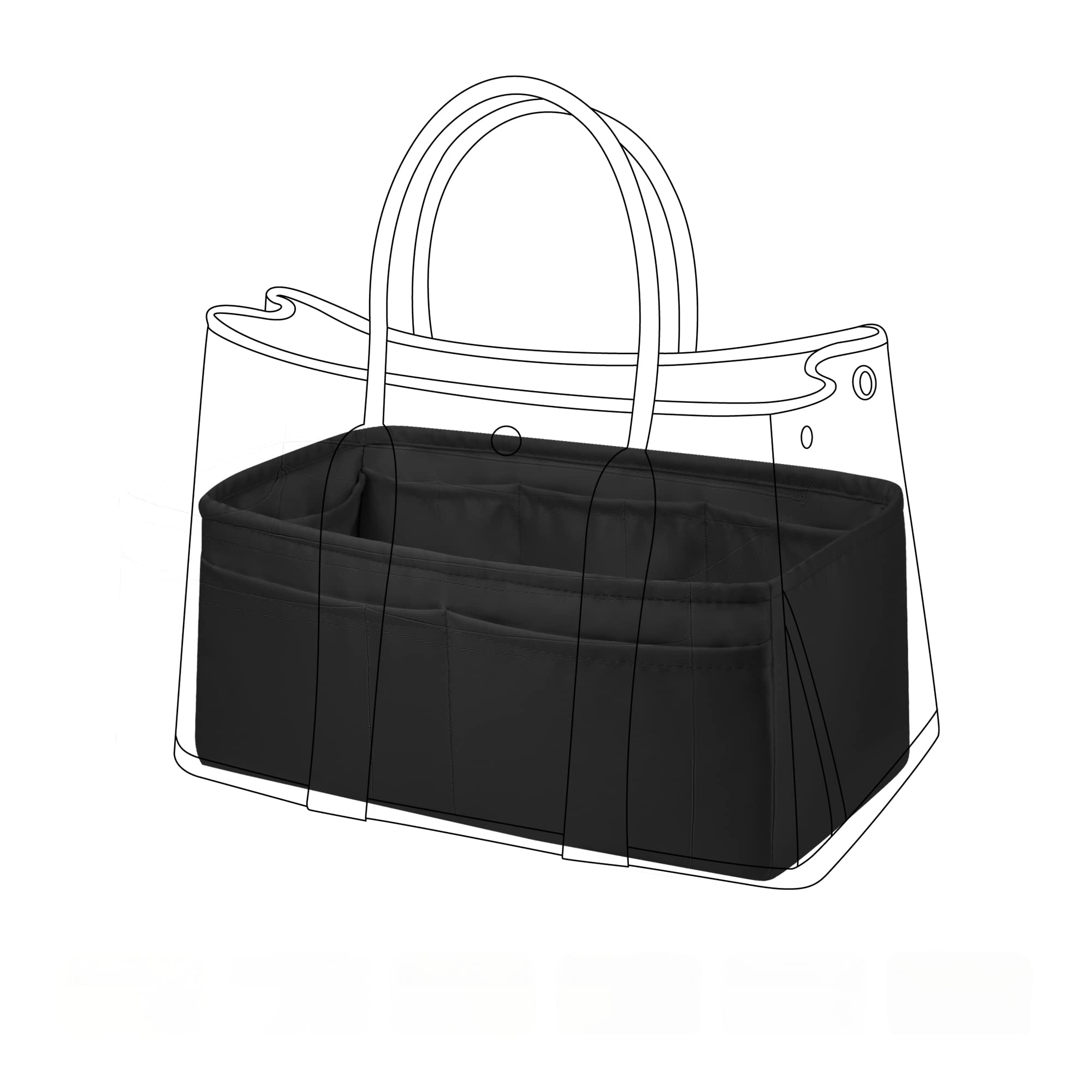 

DGAZ Роскошная шелковая и атласная внутренняя сумка для сумок-тоут, сумок для вечеринки в саду 303649 (Черный, GP49)